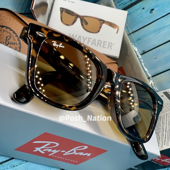 FREE SHIPPING Ray-Ban Wayfarer Tortoise Brown RB2140 New - Picture 2 of 13